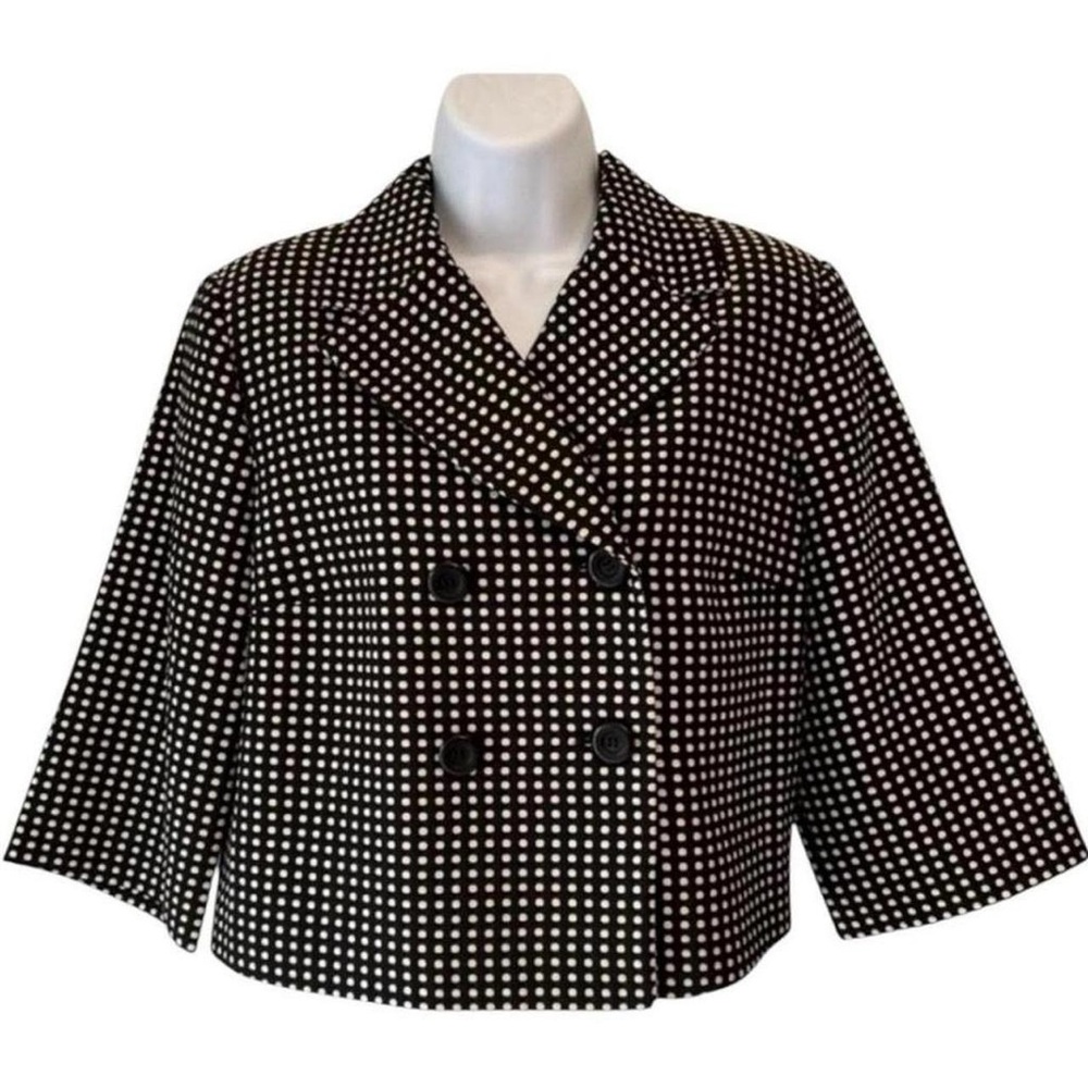 Shabby Chic Academia Twee Rockabilly Kenar Semi Cropped Checkered Blazer
